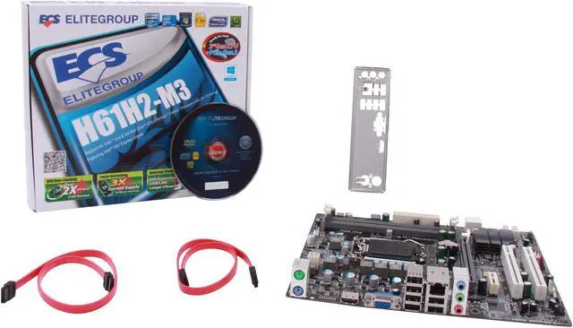 Alt view image 5 of 5 - ECS H61H2-M3 (V2.0) LGA 1155 Intel H61 HDMI Micro ATX Intel Motherboard