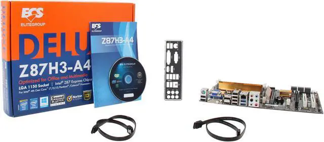 Alt view image 5 of 5 - ECS Z87H3-A4(1.0) LGA 1150 Intel Z87 HDMI USB 3.0 ATX Intel Motherboard