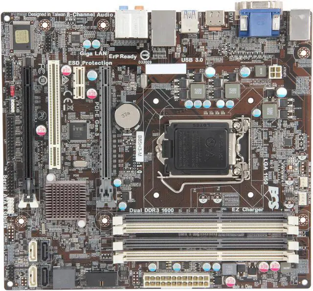Alt view image 3 of 5 - ECS B85H3-M(1.0) LGA 1150 Intel B85 HDMI USB 3.0 Micro ATX Intel Motherboard