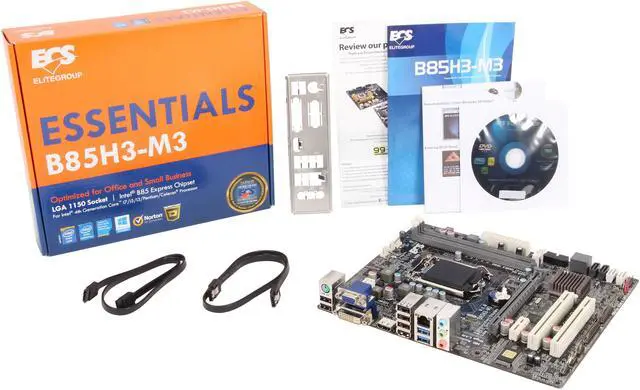 Alt view image 5 of 5 - ECS B85H3-M3 (V1.0) LGA 1150 Intel B85 HDMI USB 3.0 Micro ATX Intel Motherboard