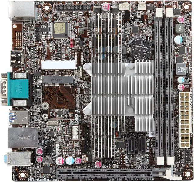 Alt view image 3 of 5 - ECS KBN-I/2100 (V1.1) AMD E1-2100 Dual Core processor AMD Kabini (SOC) Mini ITX Motherboard / CPU / VGA Combo