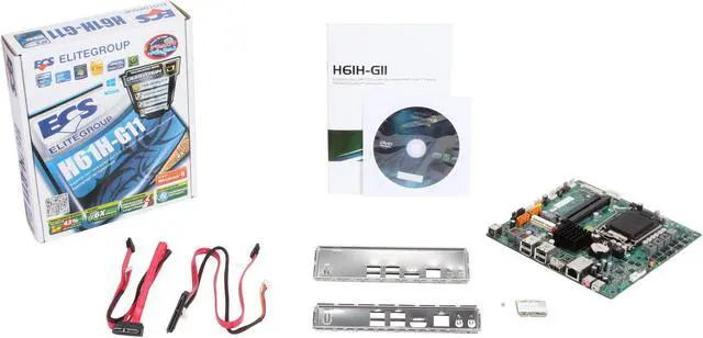 Alt view image 5 of 5 - ECS H61H-G11 (V7.1) LGA 1155 Intel H61 HDMI Thin Mini-ITX Intel Motherboard