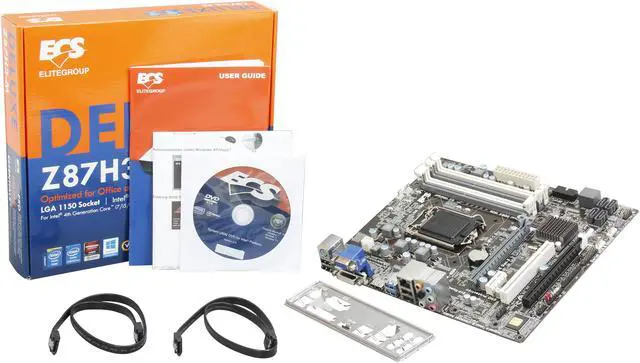Alt view image 5 of 5 - ECS Z87H3-M(V1.0) LGA 1150 Intel Z87 HDMI USB 3.0 Micro ATX Intel Motherboard