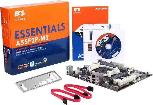 Alt view image 5 of 5 - ECS A55F2P-M2 (V1.0) FM2+ / FM2 AMD A55 (Hudson D2) Micro ATX AMD Motherboard