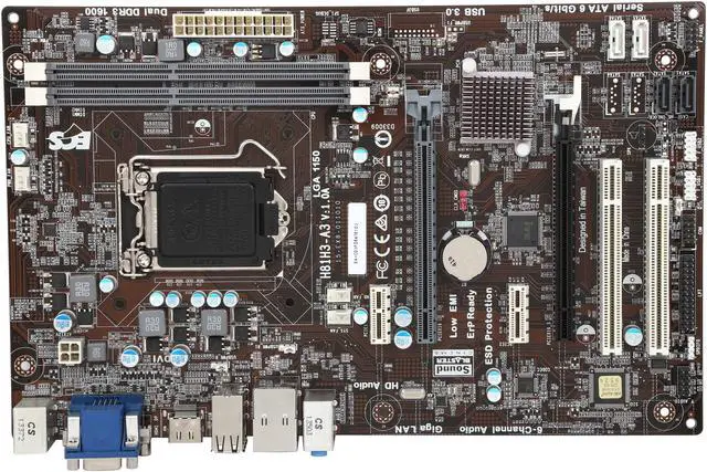 Alt view image 3 of 5 - ECS H81H3-A3 LGA 1150 Intel H81 HDMI USB 3.0 ATX Intel Motherboard