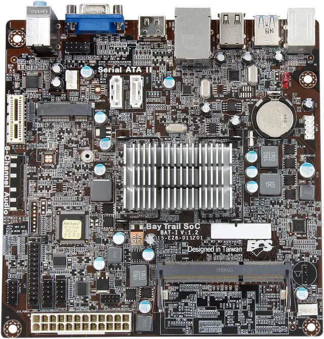 Alt view image 3 of 5 - ECS BAT-I(1.2)/J2900 Intel Pentium J2900 2.41 GHz Mini ITX Motherboard / CPU / VGA Combo