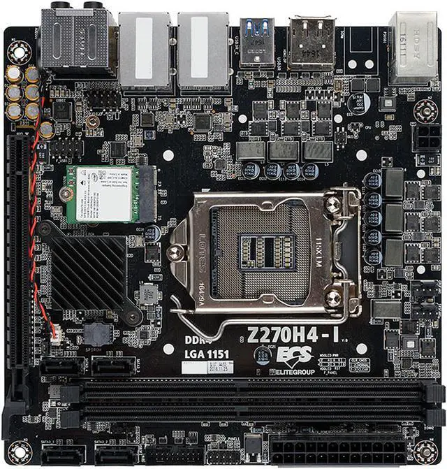 Alt view image 5 of 6 - ECS Z270H4-I Intel Z270 LGA 1151 Dual LAN HDMI M.2 SATA 6Gb/s USB 3.0 Mini ITX Intel Motherboard