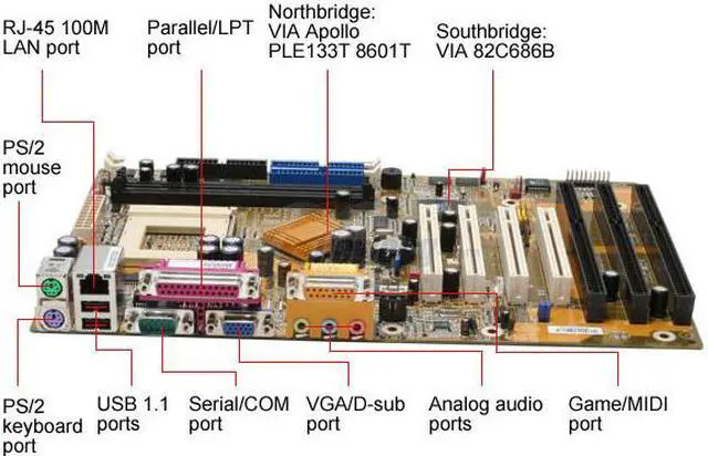 Alt view image 2 of 5 - DFI CM64-AL Socket 370 VIA Apollo PLE133T 8601T ATX Intel Motherboard