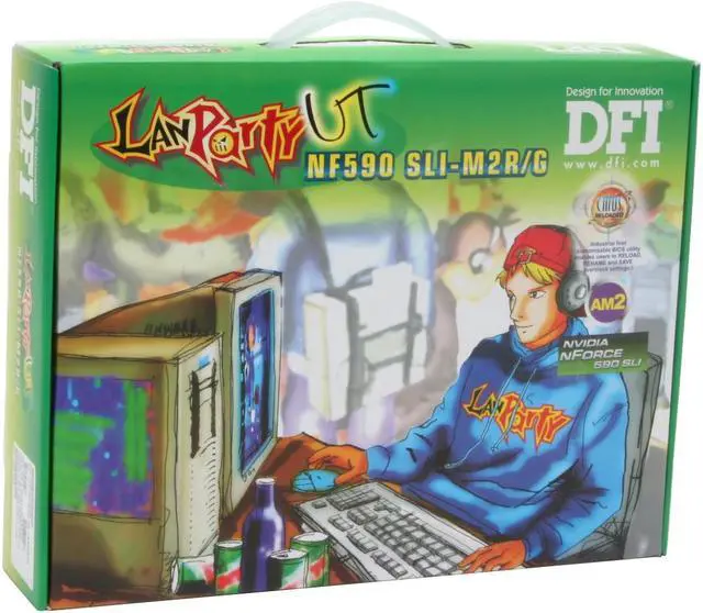Alt view image 5 of 5 - DFI LANPARTY UT NF590 SLI-M2R/G AM2 NVIDIA nForce 590 SLI MCP ATX AMD Motherboard