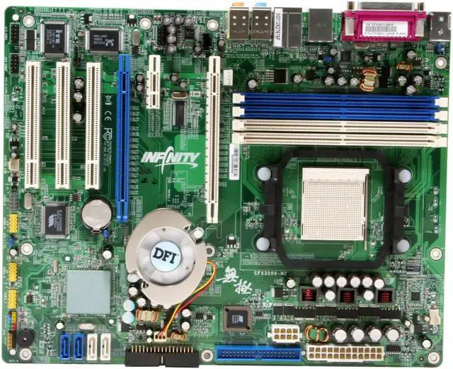 Alt view image 3 of 6 - DFI CFX3200 M2/G Infinity AM2 ATI CrossFire Radeon Xpress 3200 ATX AMD Motherboard