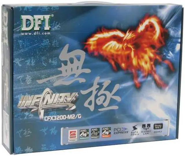 Alt view image 6 of 6 - DFI CFX3200 M2/G Infinity AM2 ATI CrossFire Radeon Xpress 3200 ATX AMD Motherboard