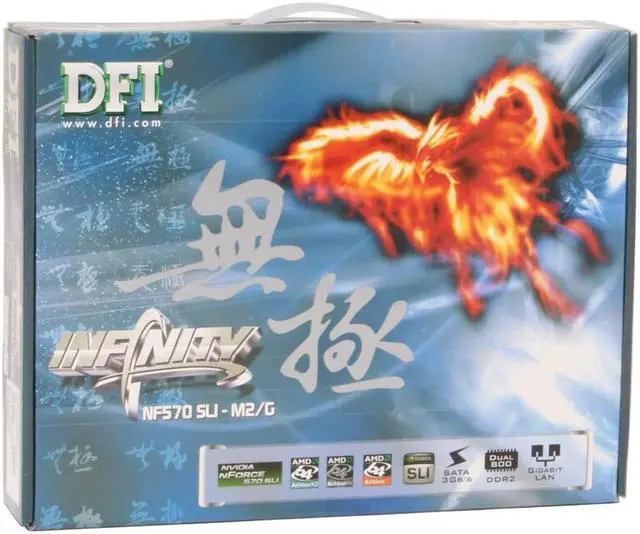 Alt view image 7 of 7 - DFI INFINITY NF570 SLI-M2/G AM2 NVIDIA nForce 570 SLI MCP ATX AMD Motherboard