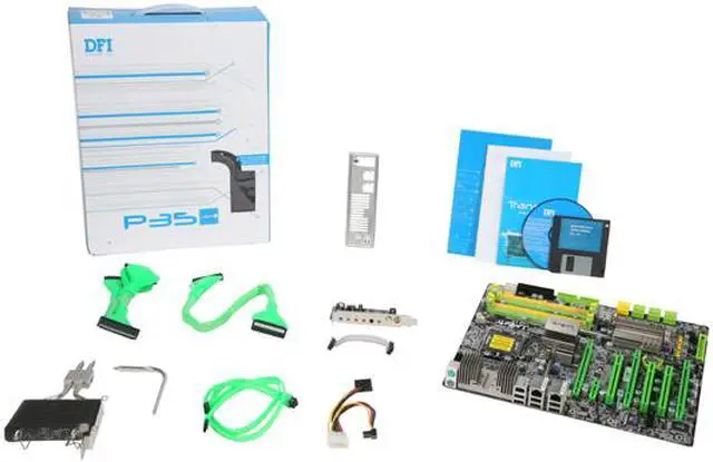 Alt view image 8 of 8 - DFI LP UT P35 T2R LGA 775 Intel P35 ATX Intel Motherboard