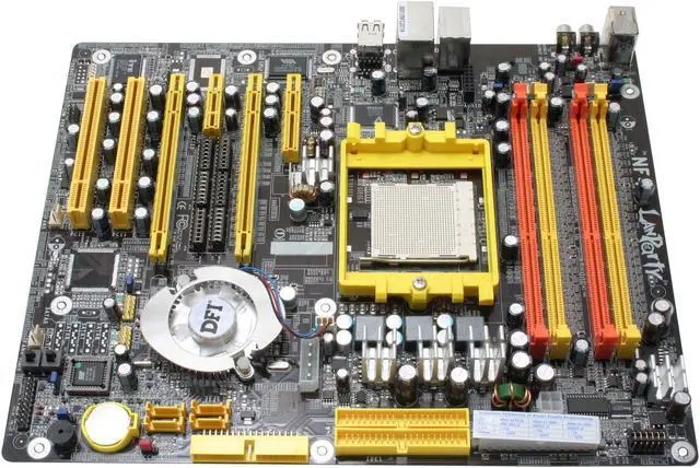 Alt view image 2 of 5 - DFI LanParty UT nF4-D 939 NVIDIA nForce4 ATX AMD Motherboard