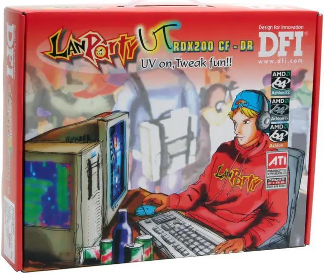 Alt view image 7 of 7 - DFI LanParty UT RDX200 CF-DR 939 ATI Radeon Xpress 200 CrossFire ATX AMD Motherboard