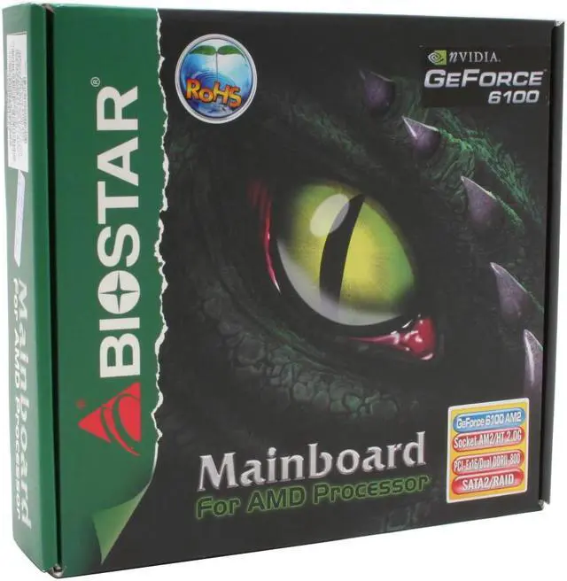 Alt view image 6 of 6 - BIOSTAR GEFORCE 6100 AM2 AM2 NVIDIA GeForce 6100 Micro ATX RoHs compliant AMD Motherboard