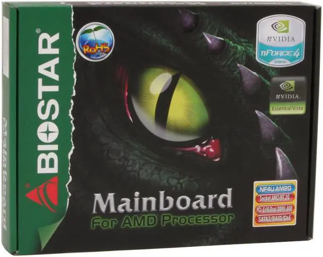 Alt view image 7 of 7 - BIOSTAR NF4UAM2G AM2 NVIDIA nForce4 Ultra ATX AMD Motherboard
