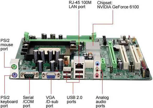 Alt view image 2 of 7 - BIOSTAR NF61S Micro 754 754 NVIDIA GeForce 6100 Micro ATX AMD Motherboard