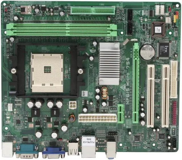 Alt view image 3 of 7 - BIOSTAR NF61S Micro 754 754 NVIDIA GeForce 6100 Micro ATX AMD Motherboard