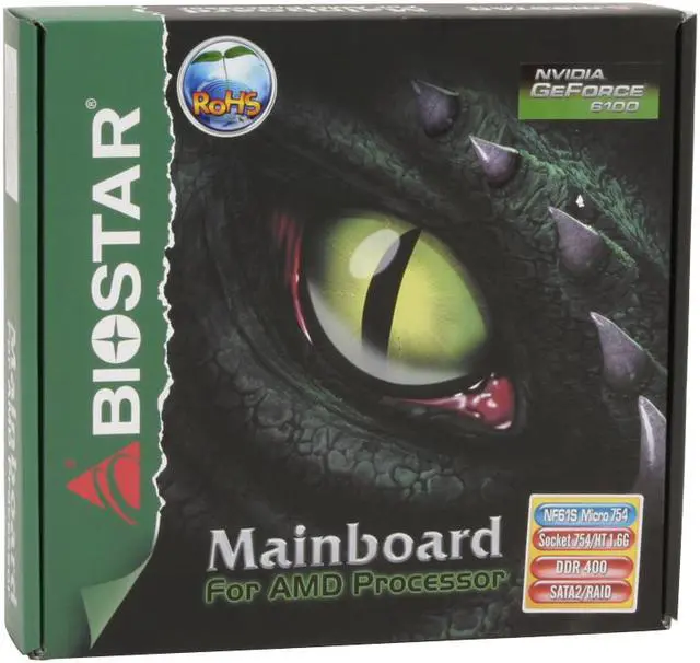 Alt view image 7 of 7 - BIOSTAR NF61S Micro 754 754 NVIDIA GeForce 6100 Micro ATX AMD Motherboard