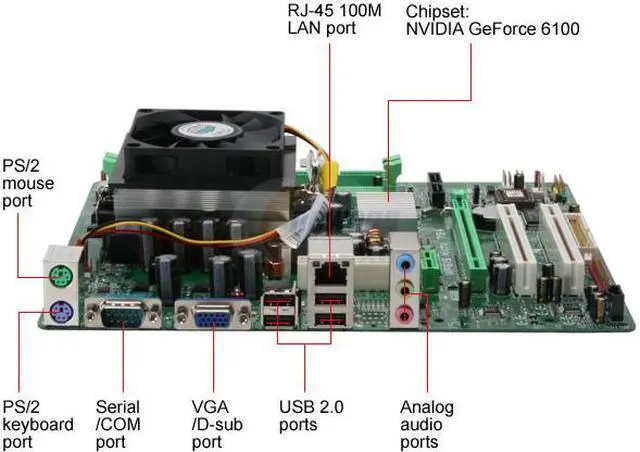 Alt view image 2 of 6 - BIOSTAR NF61SM7-COMB57 754 NVIDIA GeForce 6100/nForce 405 Micro ATX AMD Motherboard w/ AMD Sempron M 3000+