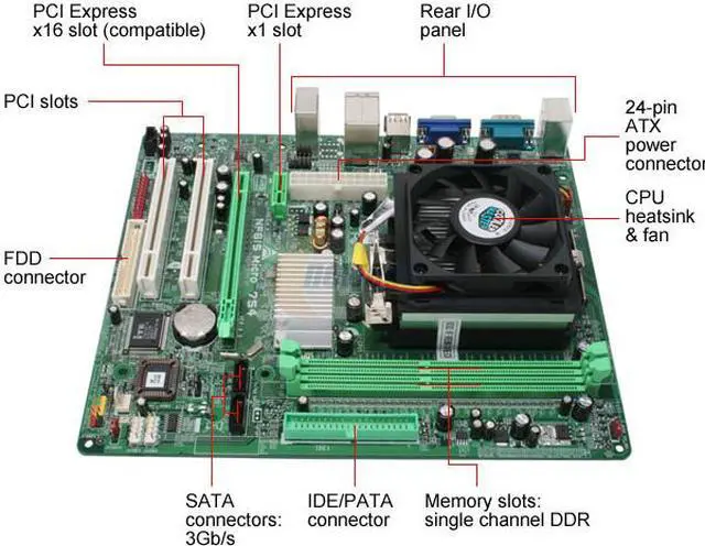 Alt view image 3 of 6 - BIOSTAR NF61SM7-COMB57 754 NVIDIA GeForce 6100/nForce 405 Micro ATX AMD Motherboard w/ AMD Sempron M 3000+