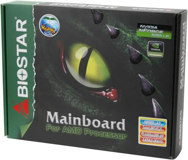 Alt view image 7 of 7 - BIOSTAR NF520-A2 AM2 NVIDIA nForce 520 MCP ATX AMD Motherboard