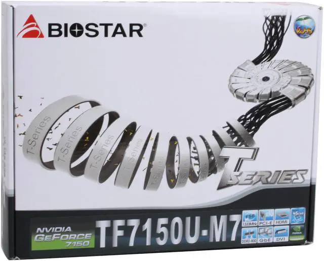 Alt view image 7 of 7 - BIOSTAR TForce TF7150U-M7 LGA 775 NVIDIA GeForce 7150 HDMI Micro ATX Intel Motherboard