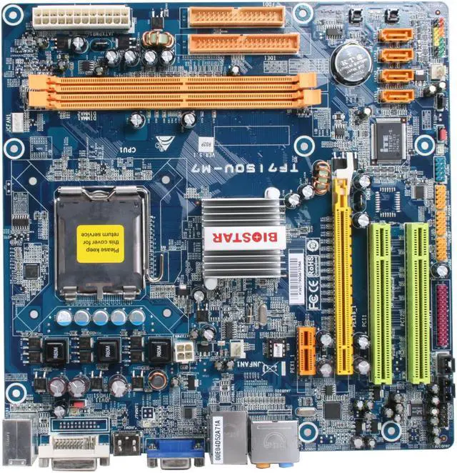 Alt view image 3 of 7 - BIOSTAR TForce TF7150U-M7 LGA 775 NVIDIA GeForce 7150 HDMI Micro ATX Intel Motherboard
