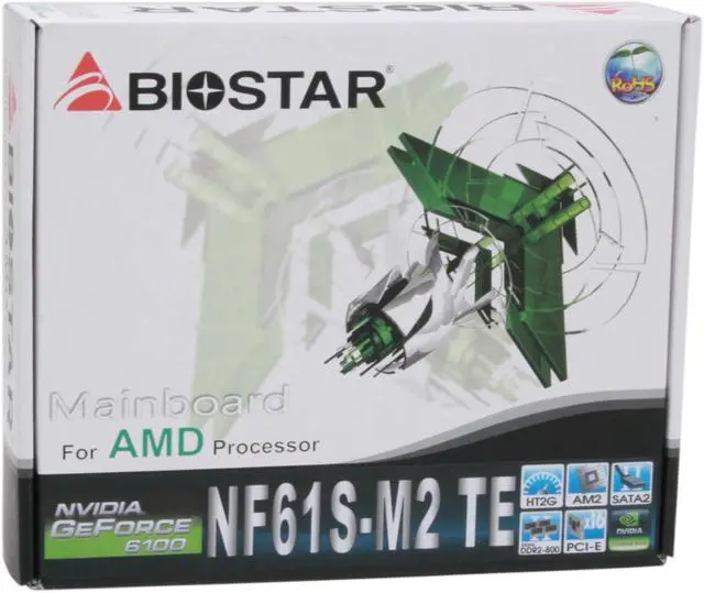 Alt view image 7 of 7 - BIOSTAR NF61S-M2 TE AM2 NVIDIA GeForce 6100 Micro ATX AMD Motherboard