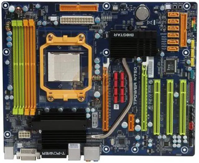 Alt view image 3 of 5 - BIOSTAR TPower N750 AM2+/AM2 NVIDIA nForce 750a SLI ATX AMD Motherboard