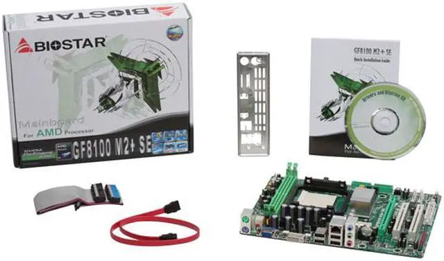 Alt view image 5 of 5 - BIOSTAR GF8100 M2+ SE AM2+/AM2 NVIDIA GeForce 8100 Micro ATX AMD Motherboard