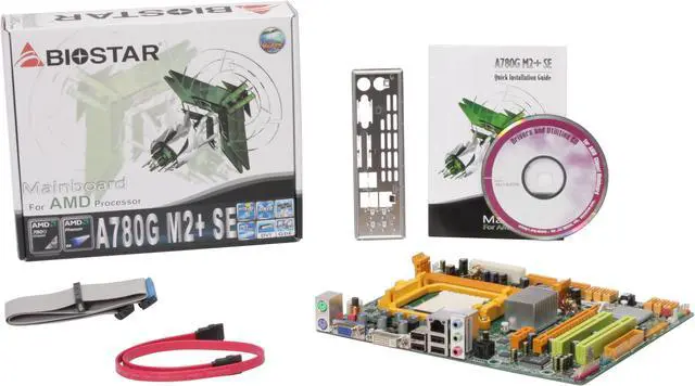 Alt view image 5 of 5 - BIOSTAR A780G M2+ SE AM2+/AM2 AMD 780G Micro ATX AMD Motherboard