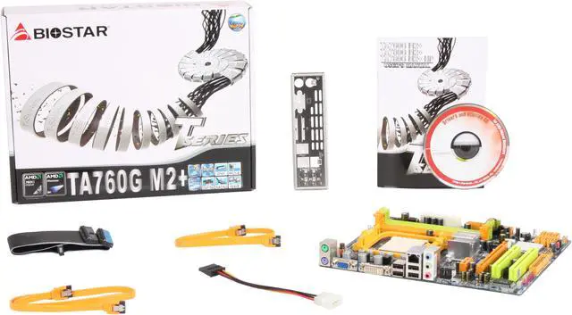 Alt view image 5 of 5 - BIOSTAR TA760G M2+ AM2+/AM2 AMD 760G Micro ATX AMD Motherboard