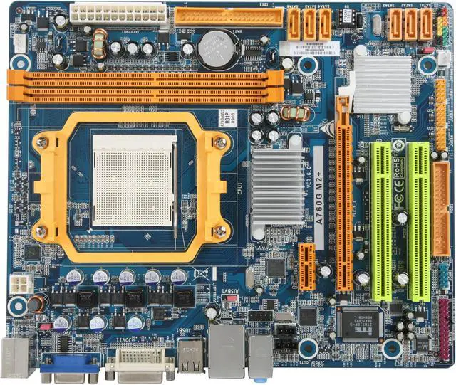 Alt view image 3 of 5 - BIOSTAR A760G M2+ AM2+/AM2 AMD 760G Micro ATX AMD Motherboard