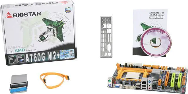 Alt view image 5 of 5 - BIOSTAR A760G M2+ AM2+/AM2 AMD 760G Micro ATX AMD Motherboard
