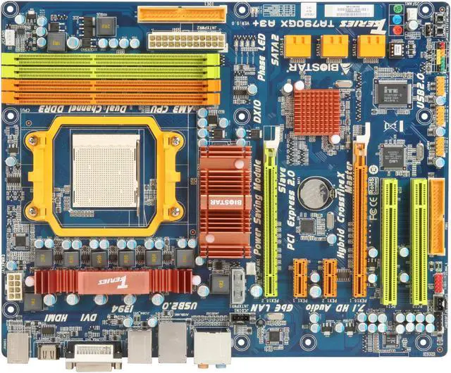 Alt view image 3 of 5 - BIOSTAR TForce TA790GX A3+ AM3 AMD 790GX HDMI ATX AMD Motherboard