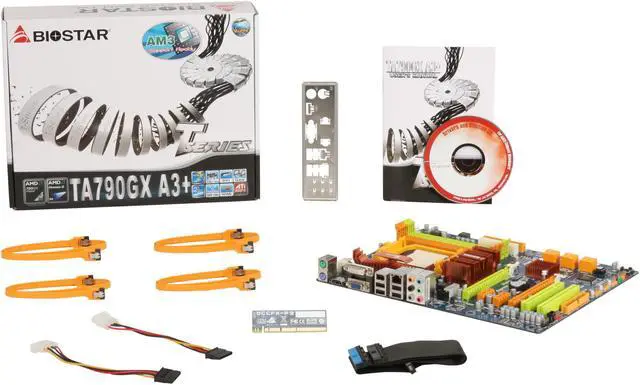 Alt view image 5 of 5 - BIOSTAR TForce TA790GX A3+ AM3 AMD 790GX HDMI ATX AMD Motherboard