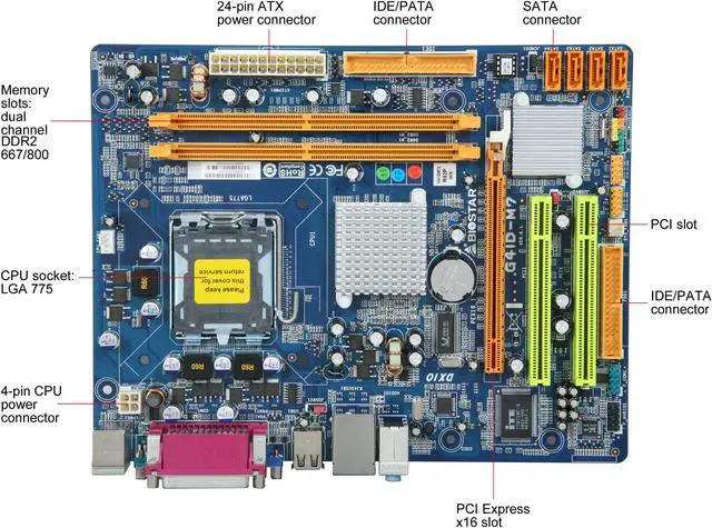 Alt view image 3 of 5 - BIOSTAR G41DM7 LGA 775 Intel G41 Micro ATX Intel Motherboard