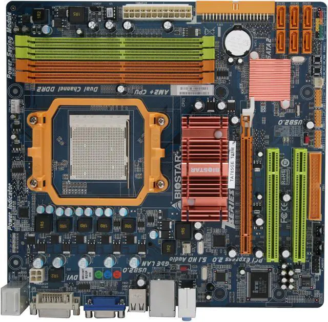 Alt view image 9 of 11 - BIOSTAR TA785GE 128M AM3/AM2+/AM2 AMD 785G Micro ATX AMD Motherboard