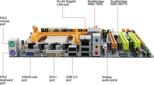 Alt view image 9 of 12 - BIOSTAR A785GE AM3/AM2+ AMD 785G Micro ATX AMD Motherboard