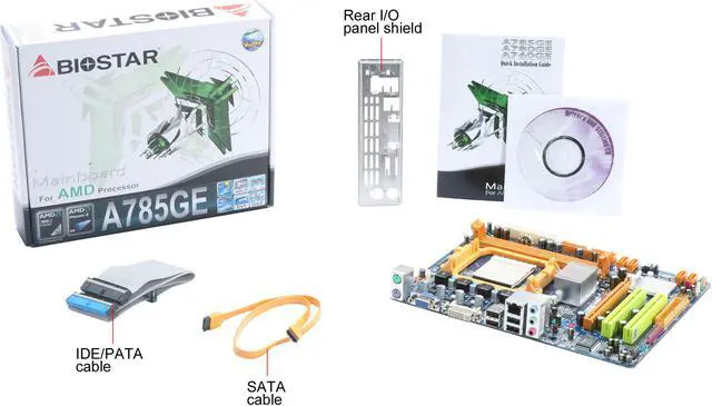 Alt view image 12 of 12 - BIOSTAR A785GE AM3/AM2+ AMD 785G Micro ATX AMD Motherboard