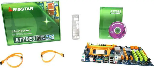 Alt view image 5 of 5 - BIOSTAR A770E3 AM3 AMD 770 ATX AMD Motherboard