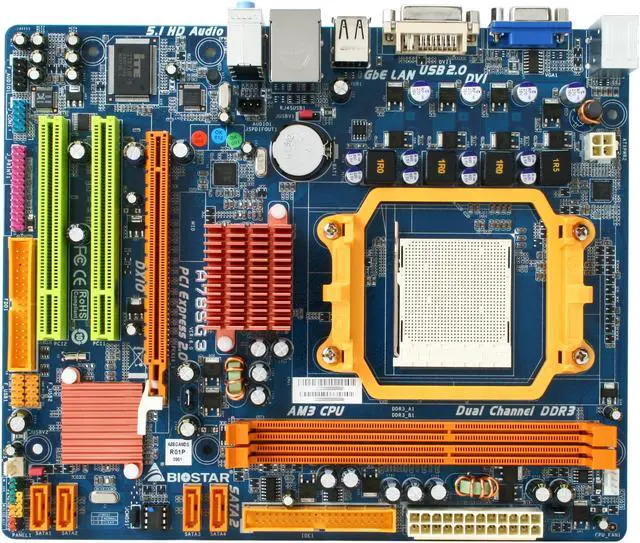 Alt view image 3 of 5 - BIOSTAR A785G3 AM3 AMD 785G Micro ATX AMD Motherboard