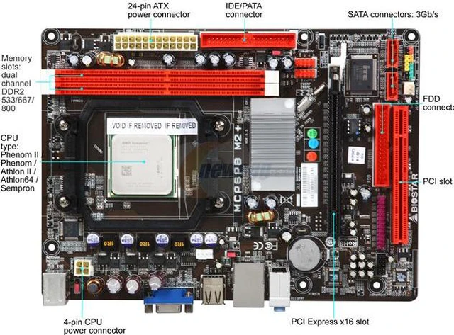 BIOSTAR COMBO6K2300 AMD Sempron X2 2300 Micro ATX Motherboard / CPU ...