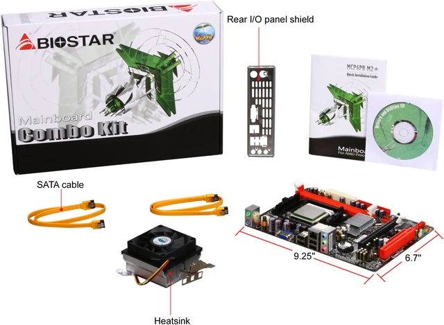 BIOSTAR COMBO6K2300 AMD Sempron X2 2300 Micro ATX Motherboard / CPU ...