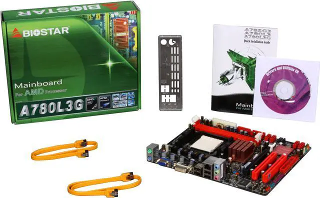 Alt view image 5 of 5 - BIOSTAR A780L3G AM3 AMD 760G Micro ATX AMD Motherboard
