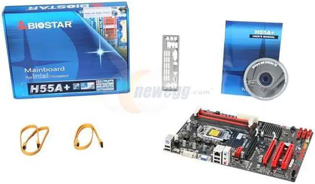 Alt view image 5 of 5 - BIOSTAR H55A+ LGA 1156 Intel H55 HDMI ATX Intel Motherboard