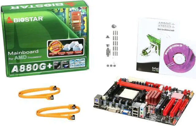 Alt view image 5 of 5 - BIOSTAR A880G+ AM3 AMD 880G HDMI Micro ATX AMD Motherboard