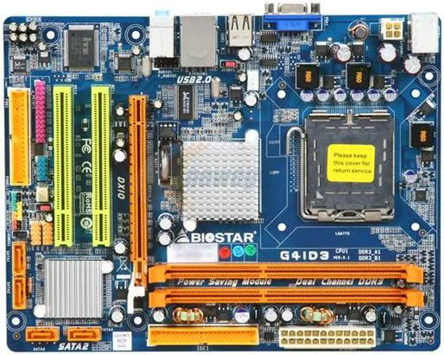 Alt view image 3 of 5 - BIOSTAR G41D3 LGA 775 Intel G41 Micro ATX Intel Motherboard